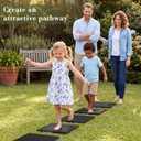Nuanchu 16 Pcs Rubber Stepping Stones Outdoor 12 x 12 Inch, Square, Black