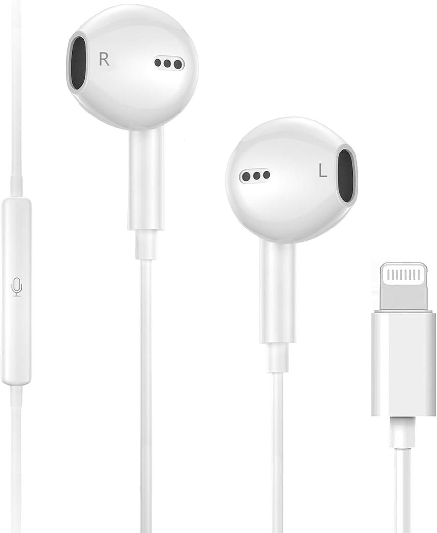 1Pack Wired Headphones for iPhone Earbuds/Earphones with Lightning Connector Built-in Remote to Control Music, Phone Calls & Volume Headsets Compatible with iPhone 14 13 12 11 Pro Max XS XR X 8 7 Plus