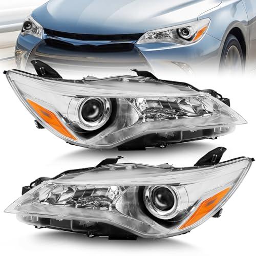 Bincmay Headlight Assembly Fit For 2015-2017 Toyota Camry 2015 2016 2017 Toyota Camry Headlight Assembly Black Housing Amber Reflector-S