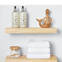 Homeforia Unfinished Floating Shelves for Wall, Premium Solid Wood Unfinished Shelf, Unfinished Bathroom Shelves, Heavy Duty Bracket, 18 x 6.5 x 1.75 inch, Set of 2