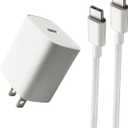 EGK 20W VR Fast Charger for Meta Quest 3S/3/2/1 & Pico 4/4 Pro - 6.6Ft Type-C Cable (White)