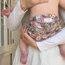 Esembly Cloth Diaper Cover - Reusable Swim Diaper, Waterproof, Breathable - Adjustable Outer Layer Over Absorbent Inner for Blowout Protection - Botanic Garden, Size 1 (7-17lbs)