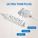 2 x TiFFCOFiO 3 Prong Flat Plug Outlet Strip, 12 Feet Extension Cord, 6 FT on Each Side, 3 Grounded Outlets with Mounting Holes, 13A/1625W, 16 AWG (Twin Outlets, 6FT)