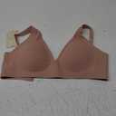 SHARICCA Pro Seamless Bra for Women Deep V Neck Wirefree Bra Adjustable Strap Comfort Sleep Bra Removable Padded Bralette (Small, Beanpink)