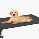 Elevated Dog Bed, Portable Raised Pet Cot, Chew Proof Dog Bed Platform with Adjustable Anti-Slip Feet, Large Black