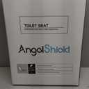 Angel Shield Marble Toilet Seat Durable Molded Wood with Quiet Close,Easy CleanQuick-Release Hinges (Elongated,White Marble) (Elongated-18.5)