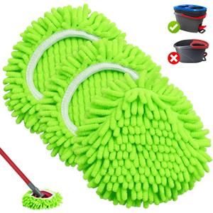 Mop Heads Replacements, 3 Pack Spin Mop Refill Replace Head for O Cedar RinseClean 2 Tank System, Microfiber & Chenille, Machine Washable and Safe for Cleaning All Hard-Surfaced Floors