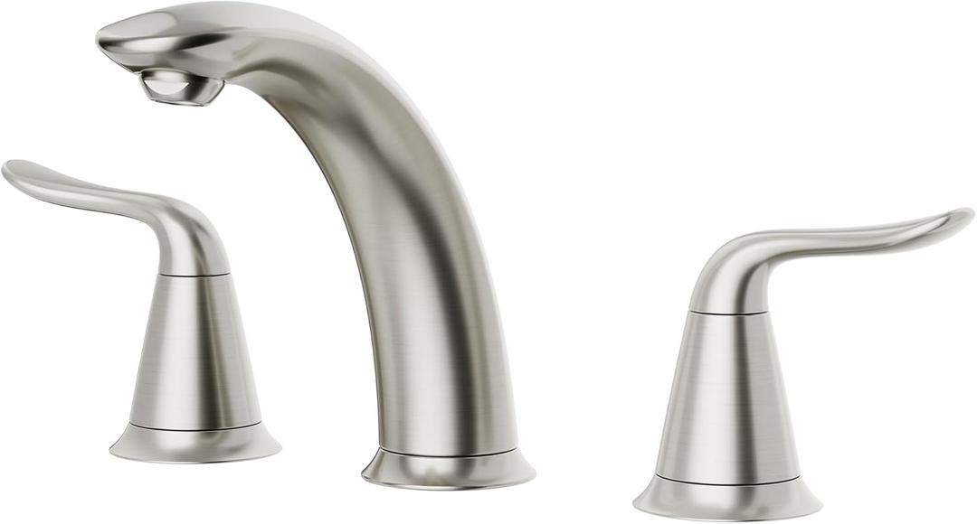 VXV Bathroom Faucet 3 Hole, 8 Inch Widespread Bathroom Sink Faucet for Lavatory Vanity with Pop-up Drain Brushed Nickel