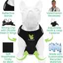 EcoBark Step in Dog Harness - Eco-Friendly Toy Breed Dog Harnesses for Dogs - Reflective and Adjustable Mini Body Halter Vest -Tiny Soft Mesh Toy Breed Harness (Black, Small)