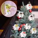 Chunful 6 Pcs Christmas Snowman Ornaments Wooden Melted Snowmen Crafts for Hanging Christmas Tree Decoration Xmas Holiday Party Supplies Decor