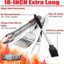 GRILLART BBQ Tools Grill Tools Set -18Inch Grilling Tools BBQ Set - Grill Accessories w/BBQ Tongs, Spatula, Fork, Brush- Stainless Grill Kit Grilling Set - Gift Ideas BBQ Accessories Gifts for Men Dad