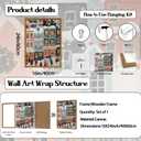 Christmas Wall Art Snowy Winter Wall Decor Pictures, Christmas Town Canvas Prints Painting Vintage Winter Lane Artwork for Living Room Bedroom Dining Room 16x24 inch Wood Framed