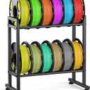 MAYJOY Desktop 3D Printer Filament Storage Rack  2-Tier Metal Spool Holder, Filament Organizer for 3D Printing, Tabletop Rack for PLA/ABS/TPU, Fits 12 Spools, Ideal for Home, Office, Workshop