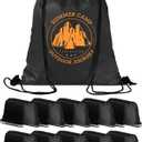 Lzerking 100 Pcs Black Drawstring Backpack Bulk for DIY Project, 13.4x16.5 Inches Waterproof Drawstring Bags for Outdoor Activities, Team, Family, Homeless, Gift