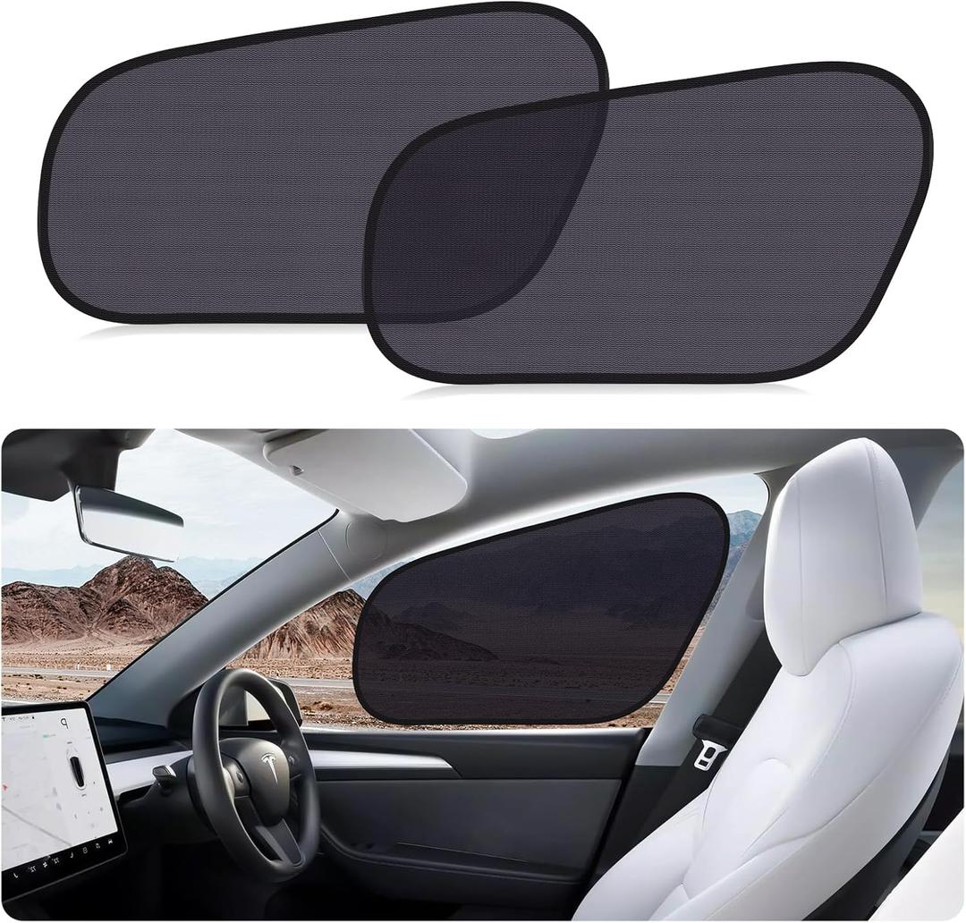 ZATOOTO Car Window Shades for Tesla Model Y Front Window, Car Shades for Driver Semi-Transparent Cling Side Window Sun Blocker for Optimal Sun Protection and Improved Privacy