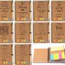 Kosiz Christian Gifts Bulk Scripture Notebook Prayer Journal Bible Verse Pen Religious Spiral Notebook with Sticky Notes Valentines Church Gifts Women Men Bible Study Groups(Kraft,20 Pcs/ 10 Set)