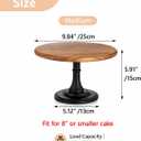NUPTIO Wooden Cake Stand Wedding: Acacia Wood Cupcake Pedestal Stands Round Dessert Riser Cookie Serving Tray Vintage Pie Plate Holder Farmhouse Table Decor for Party Christmas 9.8 Inch/25cm