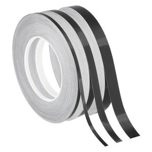 PATIKIL Metalized Polyester Film Tape 3/16" 3/8" 9/16", 3 Pack 55 Yards Metallic Decor Tape Glossy Black Adhesive Mirror Tape for Detailing Accent Wall Graphic Arts Boat Trim Walls