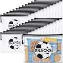 Motiskyy 24 Pcs Sports Ball Snack Bags Bulk 9.5" x 6.9" Sports Goodie Party Favor Bags Stuffers Team Gifts Candy Treat Mesh Pouches with Zipper for Team Ground Birthday Gift Party Supplies(Soccer)