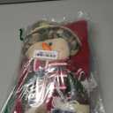 1 Set of 2 PCS Christmas Chair Covers, Cute Fuzzy Santa Claus Snowman Slipcover Xmas Chair Back Covers for Christmas Dinning Chair Covers Holiday Christmas Decoration