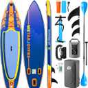 Wetarjoyfre Inflatable Stand Up Paddle Board, 11' x 33" x 6" Extra Wide SUP with Premium Accessories, Non-Slip Deck ISUP for Adults, Youth, Fishing, Yoga, Floating on Ocean & Lake (WJF-COL-Blue)