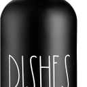 Dish Soap Dispenser, Matte Black Soap Dispenser for Kitchen, Glass Dishes Soap Dispenser with Plastic Pump, 17 Fl Oz Refillable Liquid Soap Bottle Container, Farmhouse Kitchen Decor