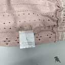 Elastic Waist Eyelet Tops for Women Summer Smocked Crewneck Short Sleeve Tee Crop Casual Plain T Shirts for Vocation Work (Pink, L)