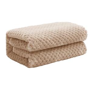 Exclusivo Mezcla Fleece Throw Blanket, Super Soft and Warm Blankets for Couch, Sofa and Bed Waffle Textured, Cozy, Fuzzy and Lightweight (Camel, 106x97 Inches)