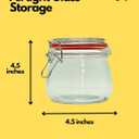 Set of 2 airtight wide mouth glass jar with lid 17oz 0.5 liter Clear Glass Kitchen, Pantry Organizer. Keep your food, grains coffee, tea, cookies and candies dry, fresh. (Oval PC11002-F)