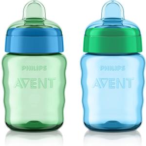 Philips AVENT My Easy Sippy Cup with Soft Spout and Spill-Proof Design, Blue/Green, 9oz, 2pk, SCF553/25