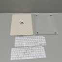 BYCeKe Compatible with MacBook Air 13 Inch 2022 2021-2018 M1 A2337 A2179 A1932, Checkered Textured Cream Leather Hard Shell Case No Logo Cutout & Keyboard Cover for Mac Air 13, Beige