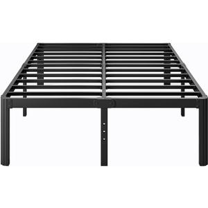 16 Inch High Platform Metal Queen Size Bed Frame, Queen Bed Frame no Box Spring Needed, Easy Assembly, Heavy Duty, Noise Free, Black