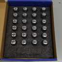 24pcs M14x1.5 Lug Nuts - Compatible with Chevrolet Colorado/Suburban/Silverado, GMC Express/Yukon/Sierra 1500, Ford F150/Expedition, One-Piece Design Factory Chrome Wheel Lug Nut Set