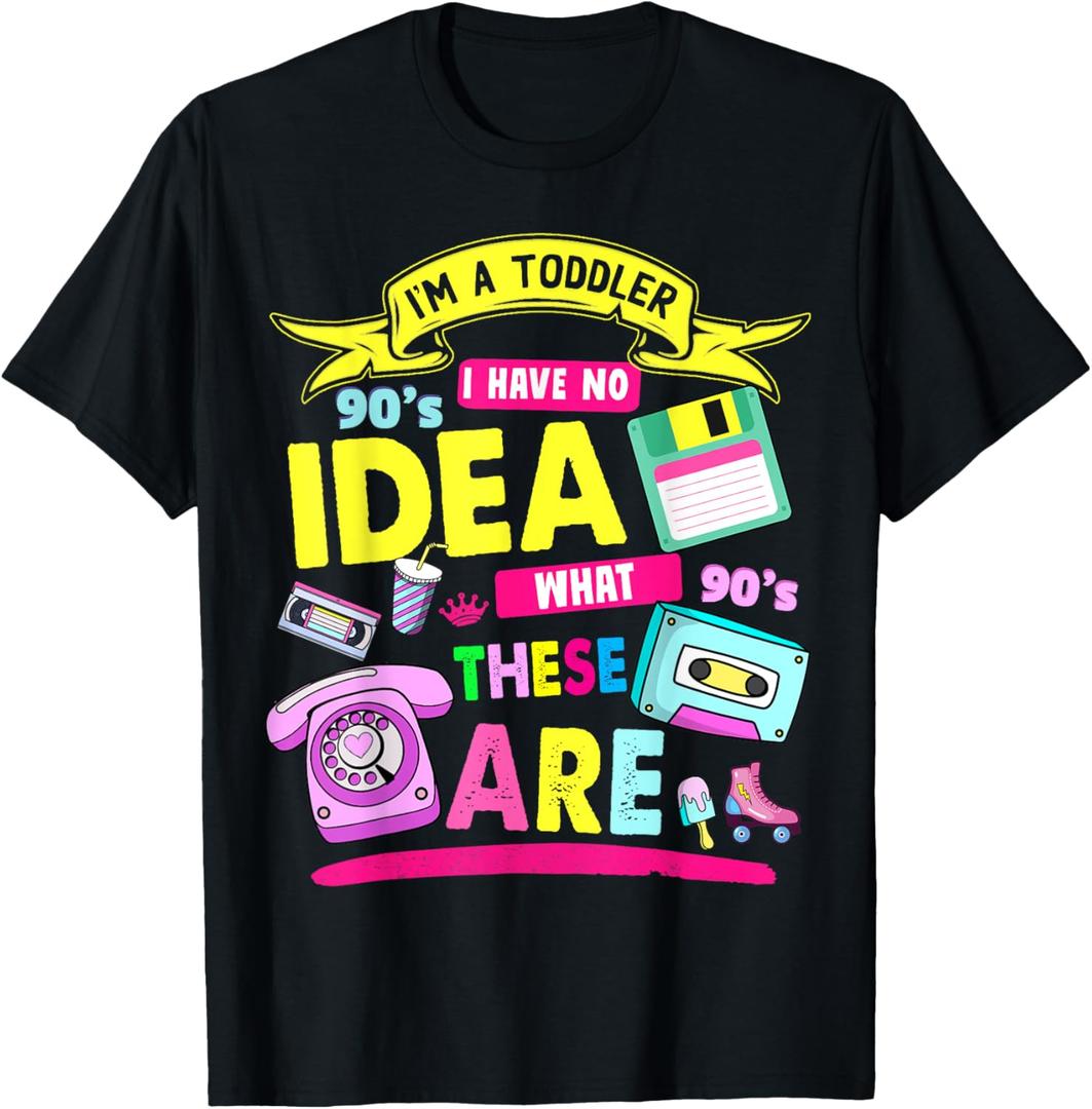 90s Outfit Ideas For Toddlers & 90s Theme Kids 90s Nostalgia T-Shirt (Small, Black)
