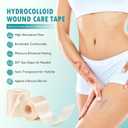 Hydrocolloid Roll for Wound Care,Hydrocolloid Patch Bandages with Self-Adhesive,Grade Hydrocolloid Roll with Self-Adhesive, Ultra Absorbent, Flexible & Waterproof (2in x 12ft) (2PCS)