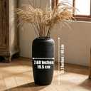 Large Rustic Ceramic Black Vase,15.7 Inch Tall Pottery Farmhouse Decor Floor Vase Vintage Flower Vases for Home Living Room Entryway Table Centerpiece Decor,Terracotta Vases,Wedding Gift