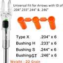 6PCS X Lighted Nocks for Arrows with .204 .233 .244 .246 Inside Diameter with H, S, GT Bushings High-Visibility LED Arrow Nocks, ON/Off Switch Included (Green)