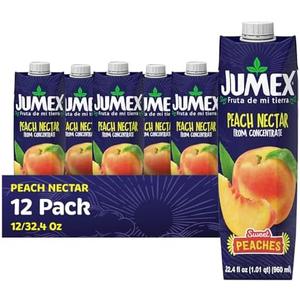 Jumex Peach Juice Nectar - Peach Nectar Made with Fresh Fruit Puree - Tropical Fruit Juice Concentrate for Smoothie Mix, Cocktail Mixers, Kids Drinks & Mexican Beverages - 32.4oz, 9 Pack Carton BB 8/7/26