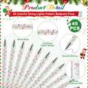 45 Set Glitter Christmas Pens Gifts Bulk Christmas Employee Appreciation Gifts Ballpoint Pens with Thank You Cards for Office Coworker Staff Team Teacher Nurse (Lights)