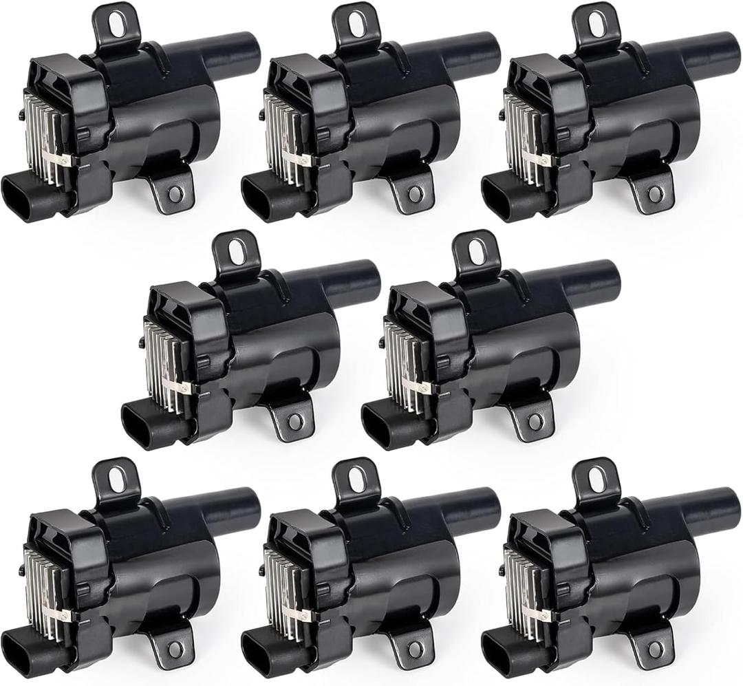 Set of 8 Round Ignition Coil Pack for V8 5.3 6.0 Chevy Silverado 1500 2500 Tahoe Suburban Express GMC Sierra Yukon XL Savana Escalade 2000 2001 2002 2003 2004 2005 2006 Coils Replaces# UF262 D585