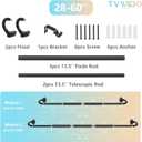 TVWOO Black Wrap Around Curtain Rods:5/8" Small Blackout Adjustable Window Curtain Rod for Bedroom Kitchen Apartment Renter Friendly,Room Darkening Curved Drapery Rods Easy Install,Matte Black 28-60"