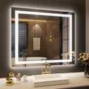 LOAAO 30"x38" LED Bathroom Mirror with Lights, Anti-Fog, Dimmable, Backlit + Front Lit, Lighted Bathroom Vanity Mirror for Wall, Memory Function