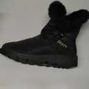 SHIBEVER Waterproof Winter Boots for Women: Snow Mid Calf Fur Lined Warm Women Boot Outdoor Resistant Booties, 40