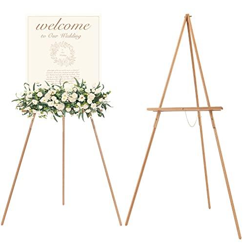Wood Easel Stand for Display: Wooden Tripod for Poster Board - Wedding Easel