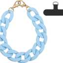 uxcell Phone Wrist Strap, 11 Inch Acrylic Cellphone Chain with Tether Tab, Hands-Free Wristlet Strap for Women Phone Case Accessories, Blue