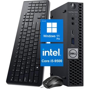 Dell OptiPlex 7070 Micro Desktop PC, Windows 11 i5 Mini Computer, Intel Core i5-9500, 8GB RAM, 256GB SSD, USB WiFi, Bluetooth 