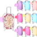 20 Pcs Mini Empty Suitcase Storage Box and Plush Ball Keychain Clear Candy Luggage Storage Containers Suitcase Packaging Case (Multicolor)