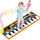 Cyiecw Piano Mat, Toddler Toys Musical Mat with 25 Music Sounds Floor Piano Keyboard Mat Carpet Touch Playmat Educational Toys for Baby Kids Boys Girls 1 2 3+ Year Old
