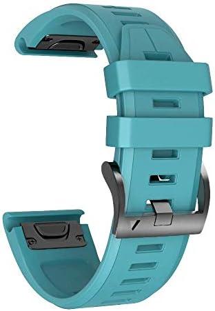 NotoCity Compatible Fenix 5X Plus Bands Fenix 7X Sport Silicone Replacement Watch Strap for Garmin Fenix 5X/Fenix 5X Plus/Fenix 6X/Fenix 6X Pro/Fenix 3/HR/Descent MK1/D2 Delta PX/D2 Charlie(Rock Blue)