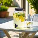 Amazing Abby - Beverly - Plastic Beverage Dispenser with Spigot (1 Gallon, 4 Quart), Drink Dispenser for Fridge and Party, BPA-Free, Shatter-Proof, Great for Lemonade, Iced Tea, Punch, and More